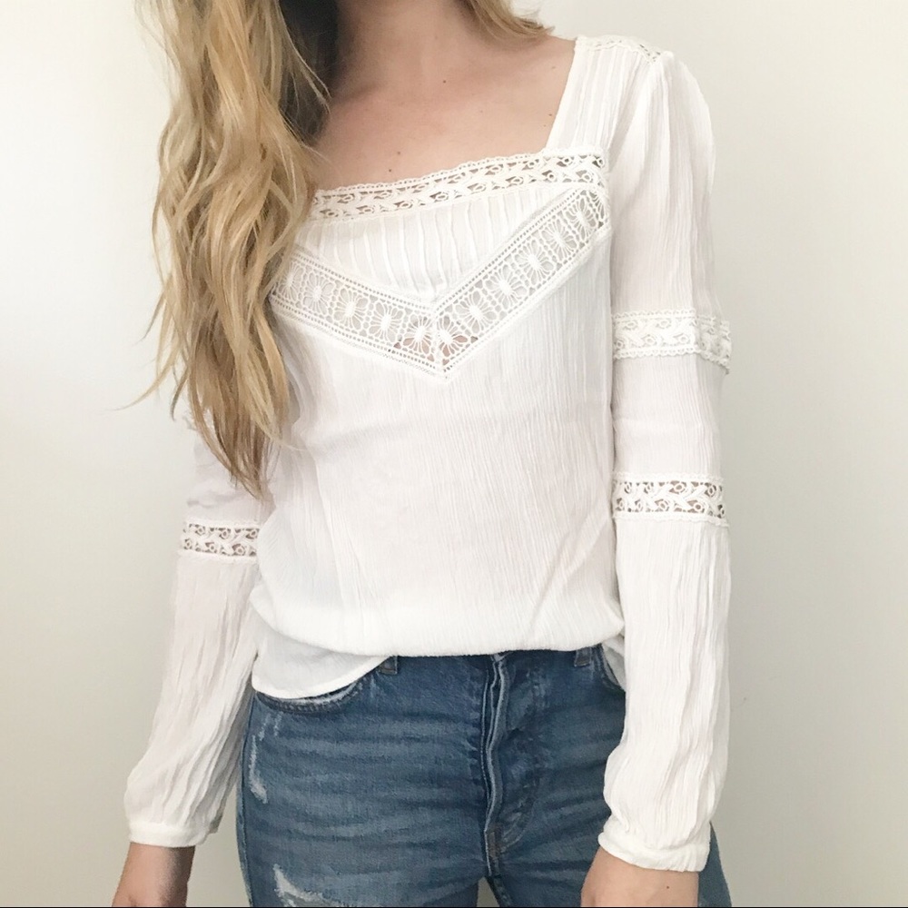 Boho white blouse